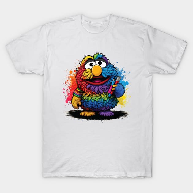 Funny Colorful Muppet T-Shirt by vectrus